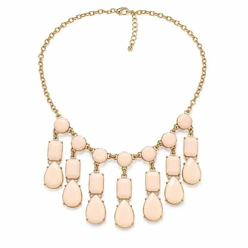 Kate Spade Riviera Garden Collar Bib Statement Necklace in Creamy Blush